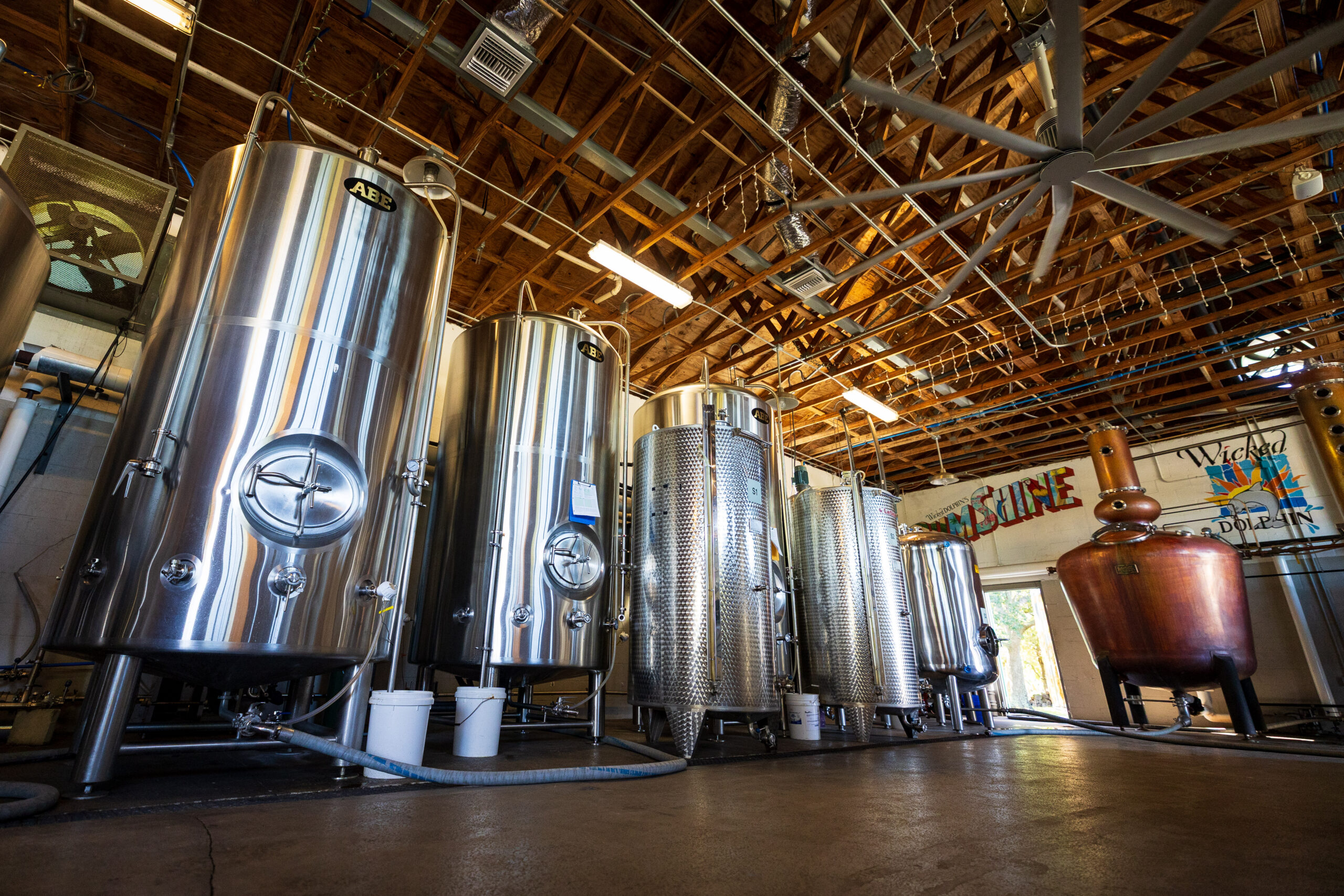 Wicked Dolphin Distillery production tanks